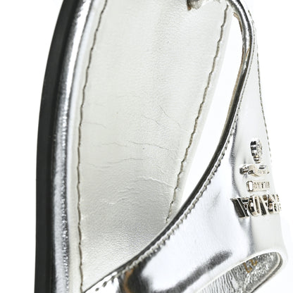 Prada Metallic Calfskin Logo Thong Sandals 37 Silver 9 of 9