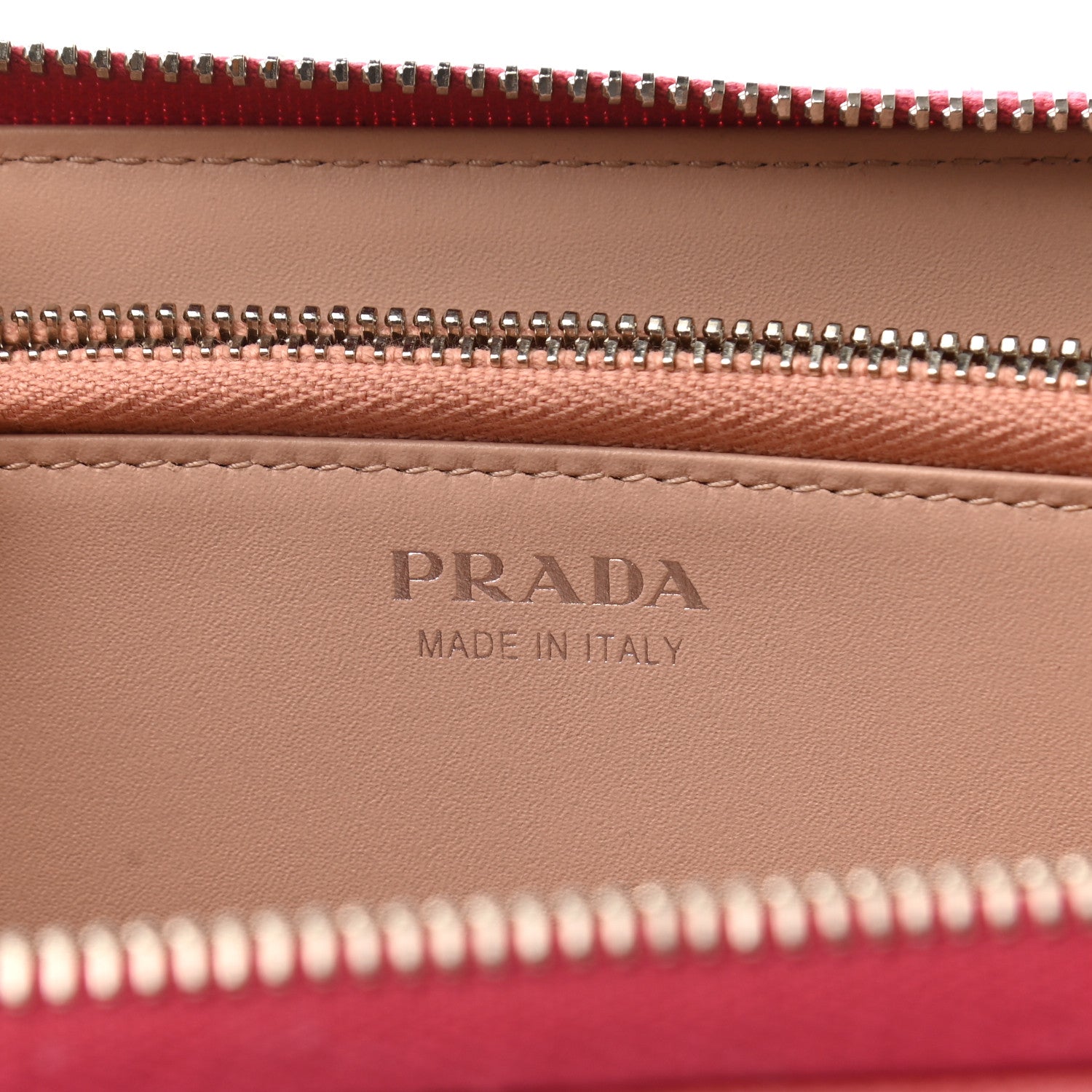 Prada Saffiano Metal Zip Around Wallet Geranio 6 of 6