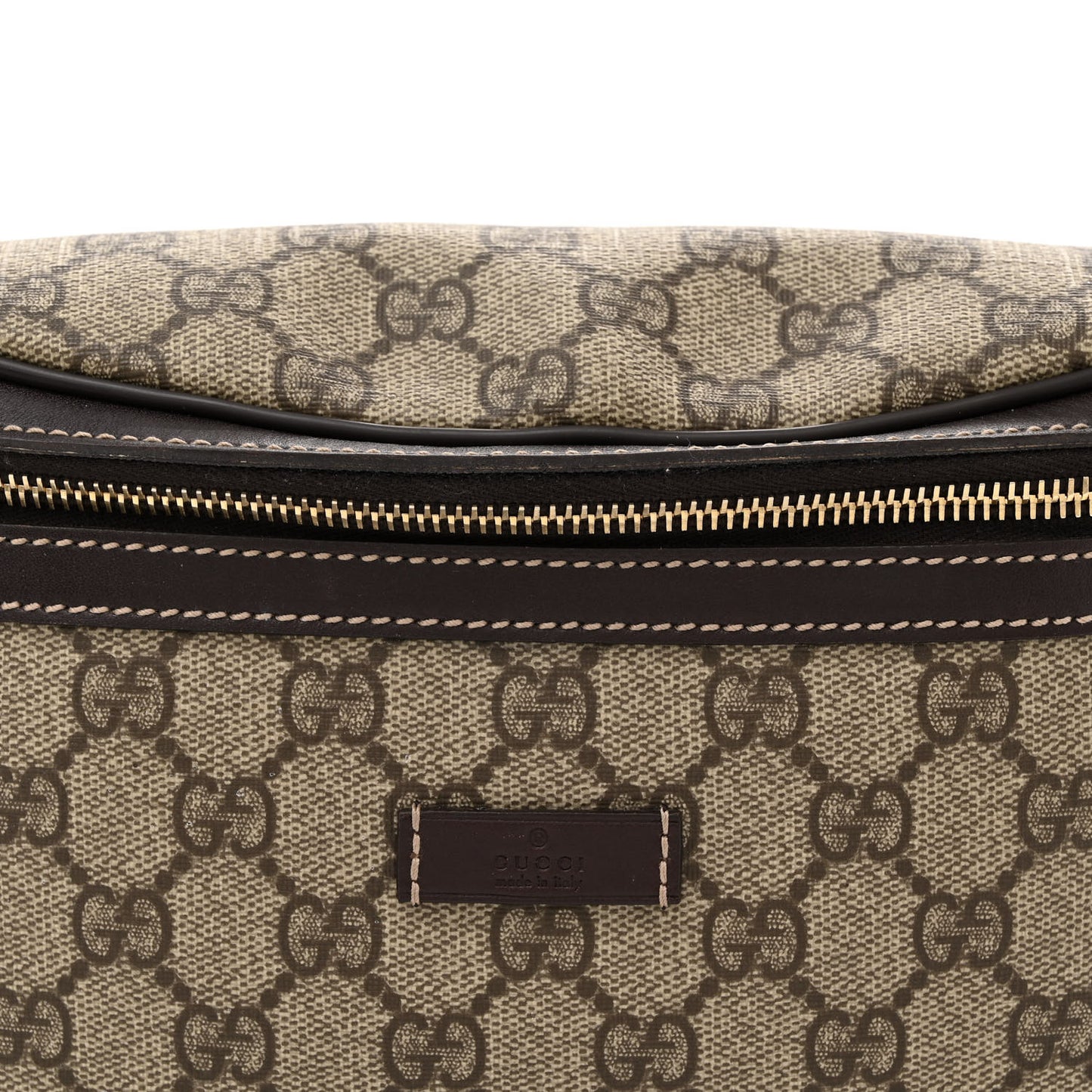 GG Supreme Monogram Belt Bag Dark Brown