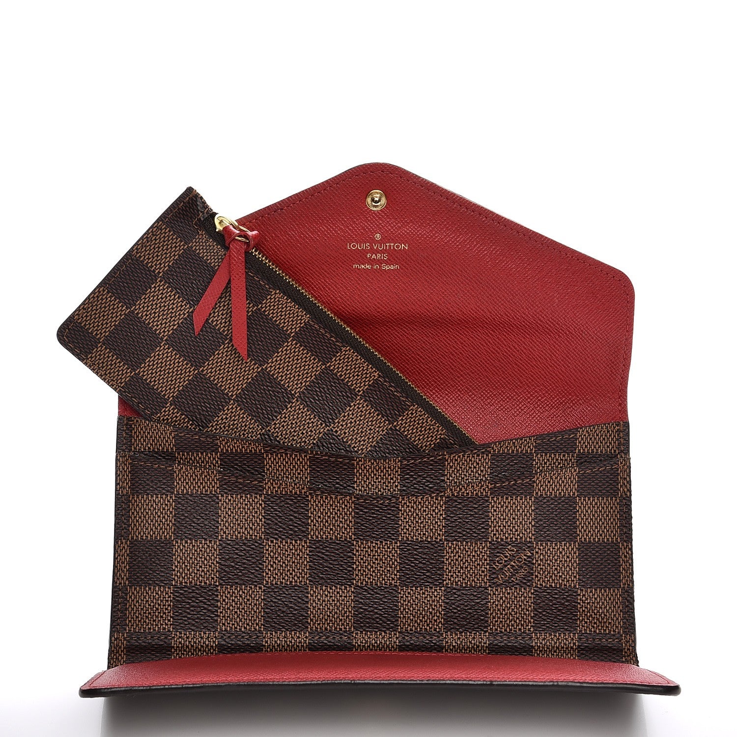 Louis Vuitton Damier Ebene Josephine Wallet Red 8 of 11