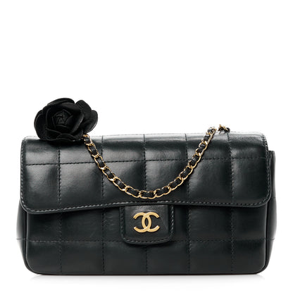 Chanel Lambskin Quilted Mini Chocolate Bar Camellia Flap Black 1 of 11