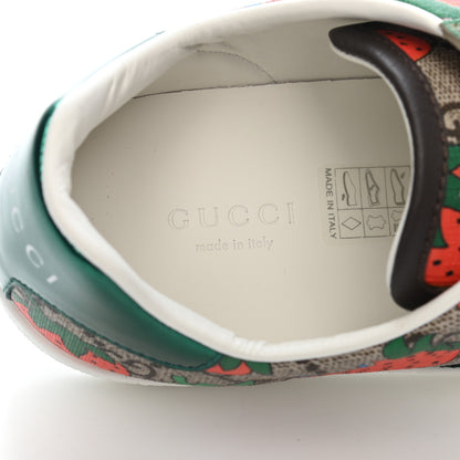 Gucci GG Supreme Monogram Strawberry Web Womens Ace Sneakers 35.5 Beige Multicolor Red Green 7 of 8