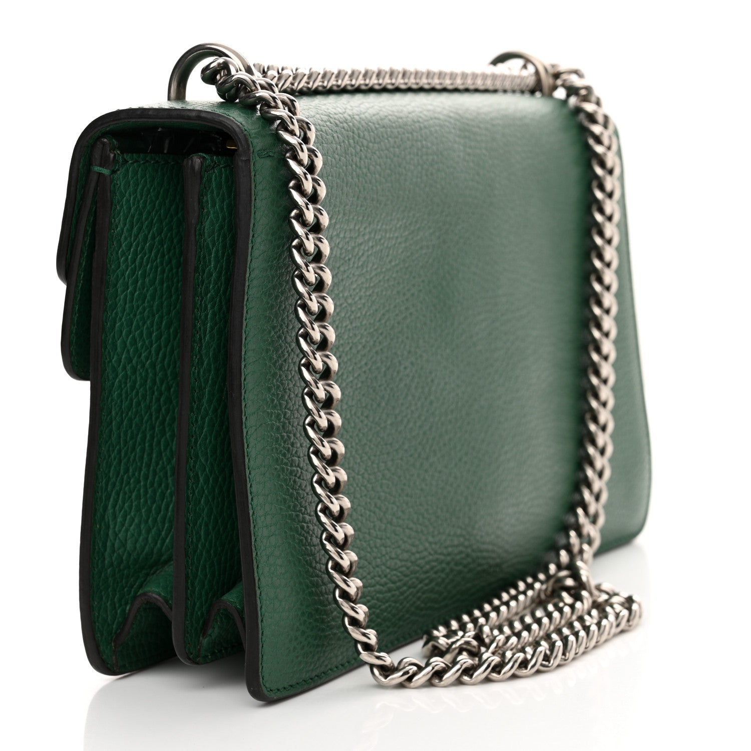 Gucci Pebbled Calfskin Small Dionysus Shoulder Bag Emerald 3 of 14
