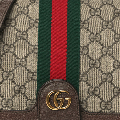 Gucci GG Supreme Monogram Web Ophidia Flap Messenger Bag Beige New Acero 8 of 8