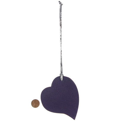 Hermes Togo Epsom Petit H Heart Bag Charm GM Rouge Pivoine Iris 2 of 4