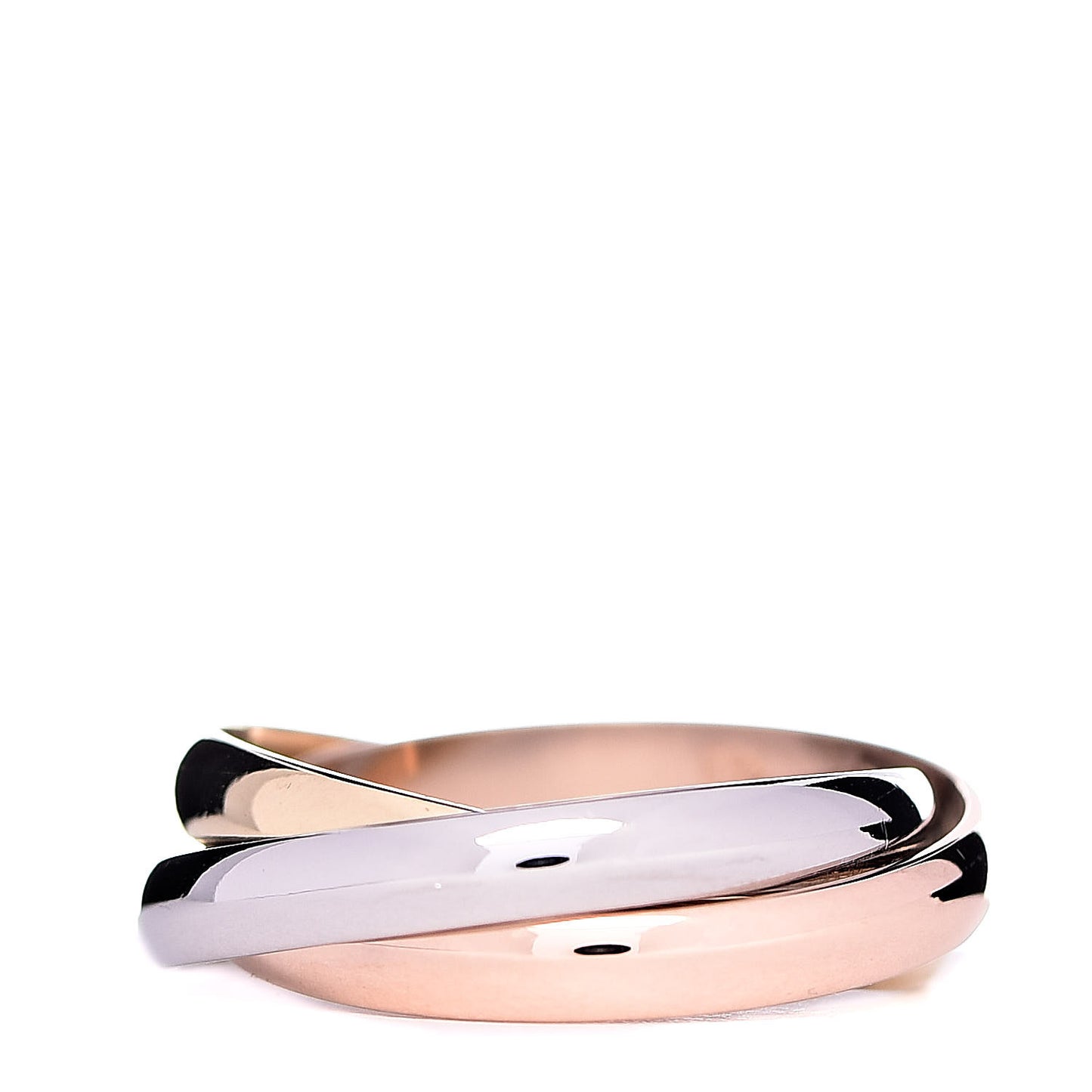 18K Pink Yellow White Gold Small Trinity Ring 50 5.25