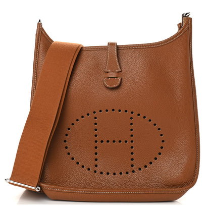 Hermes Taurillon Clemence Evelyne III PM Gold 1 of 9