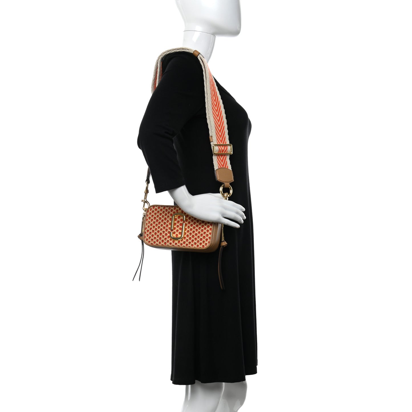 Woven Straw Snapshot Camera Bag Tan