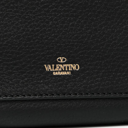 Valentino Garavani Grained Calfskin Rockstud Saddle Bag Black 15 of 16