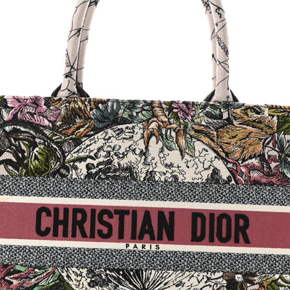 Christian Dior Canvas Embroidered Medium Zodiac Book Tote Latte Multicolor 8 of 14
