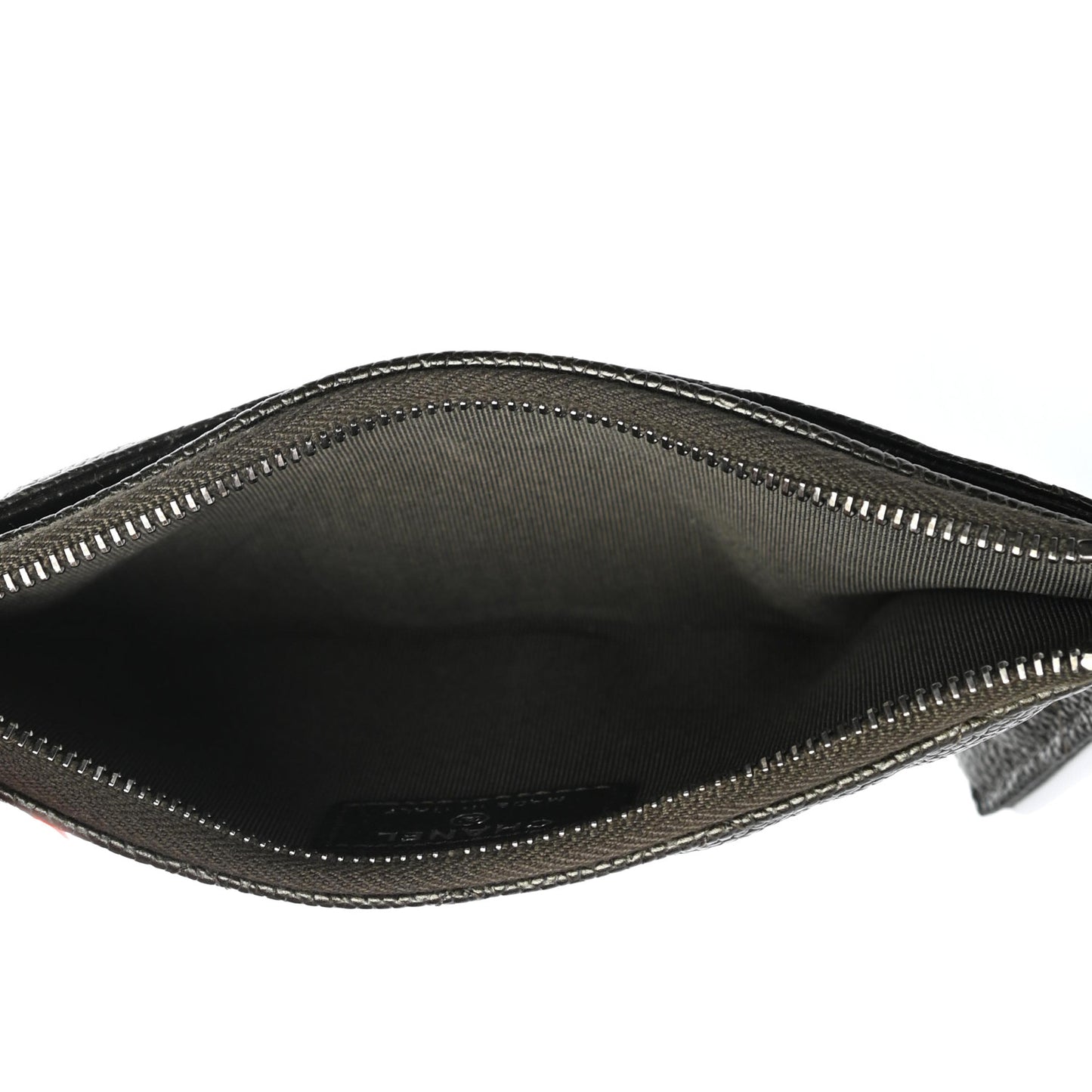 Caviar Quilted Classic Zip Pouch Dark Green