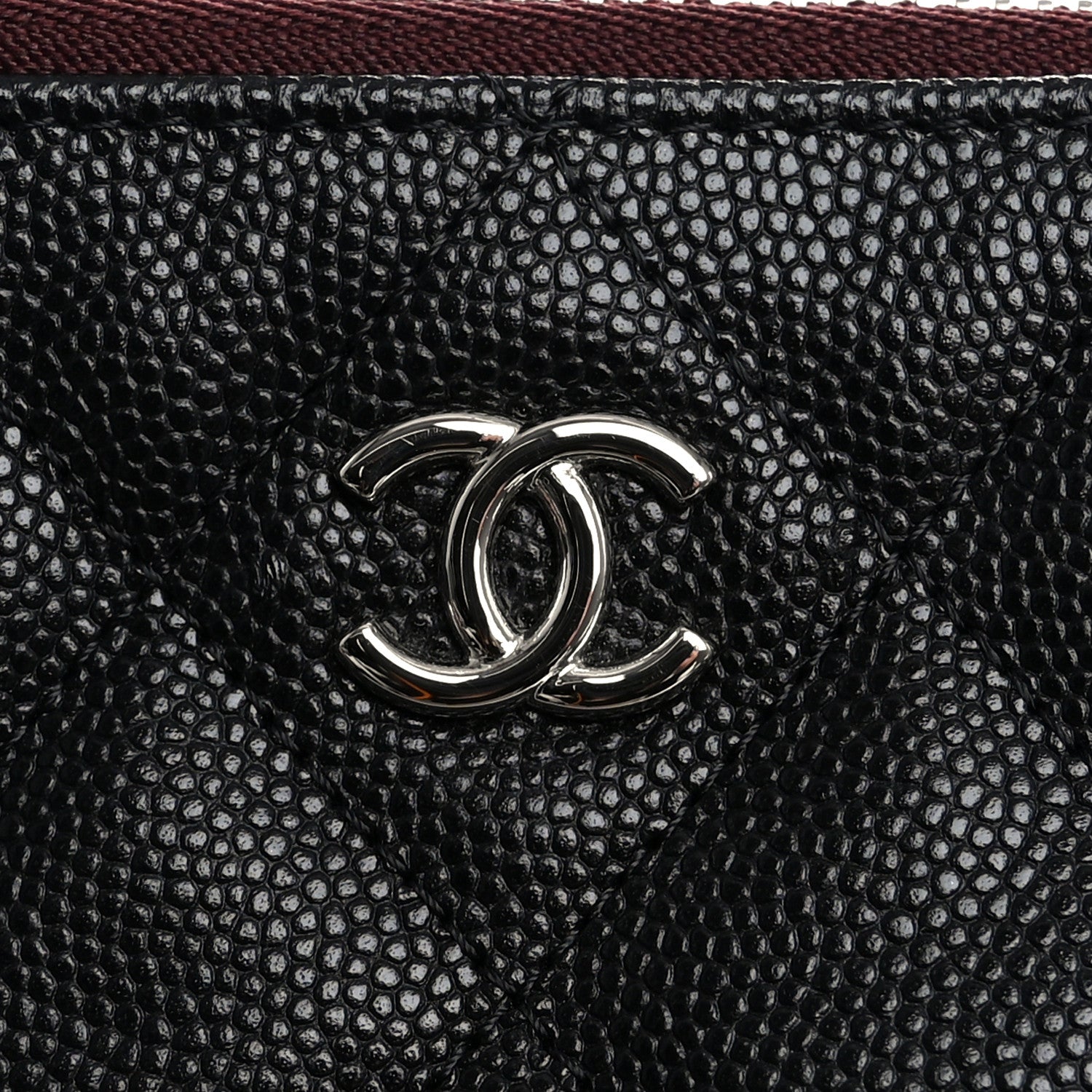 Chanel Caviar Quilted Medium Cosmetic Case Black 9 of 10