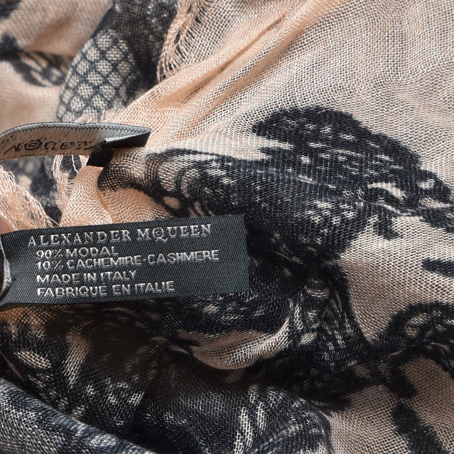Modal Cashmere Spine Lace God Save McQueen Scarf Pink