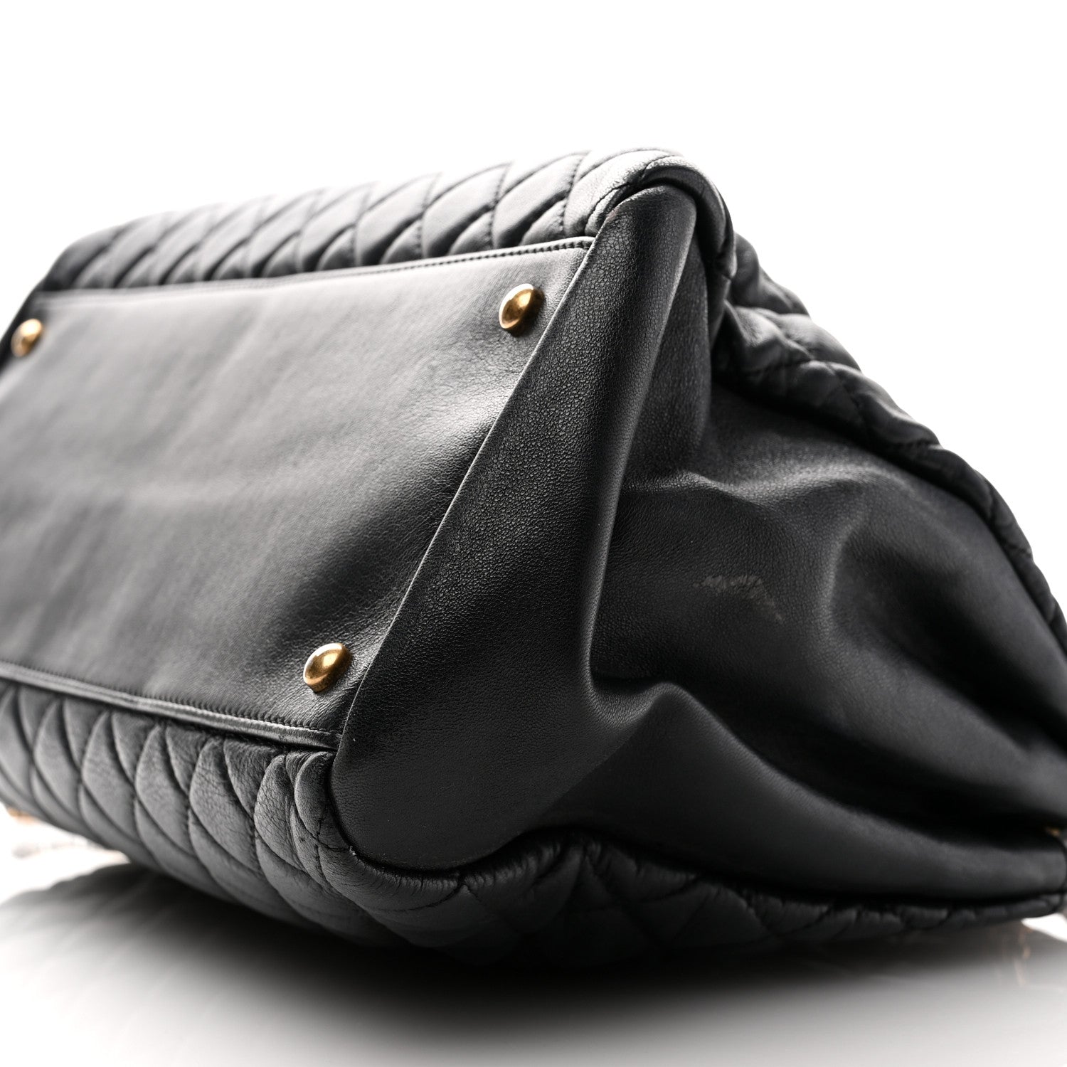 Chanel Lambskin Quilted Large Just Mademoiselle Bowling Bag Black 10 of 12