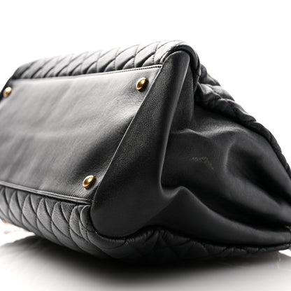 Chanel Lambskin Quilted Large Just Mademoiselle Bowling Bag Black 10 of 12