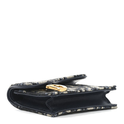 Christian Dior Oblique Saddle Card Holder Blue 4 of 7