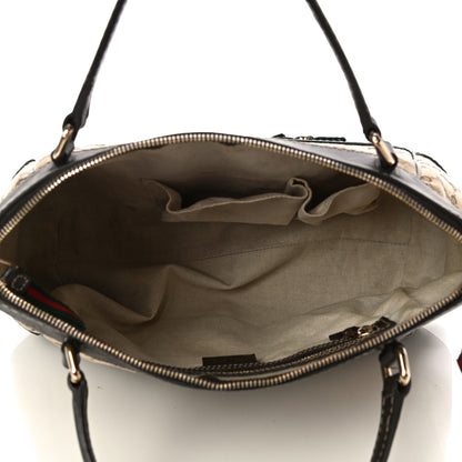 Gucci Monogram Web Mayfair Top Handle Satchel Dark Brown 5 of 14