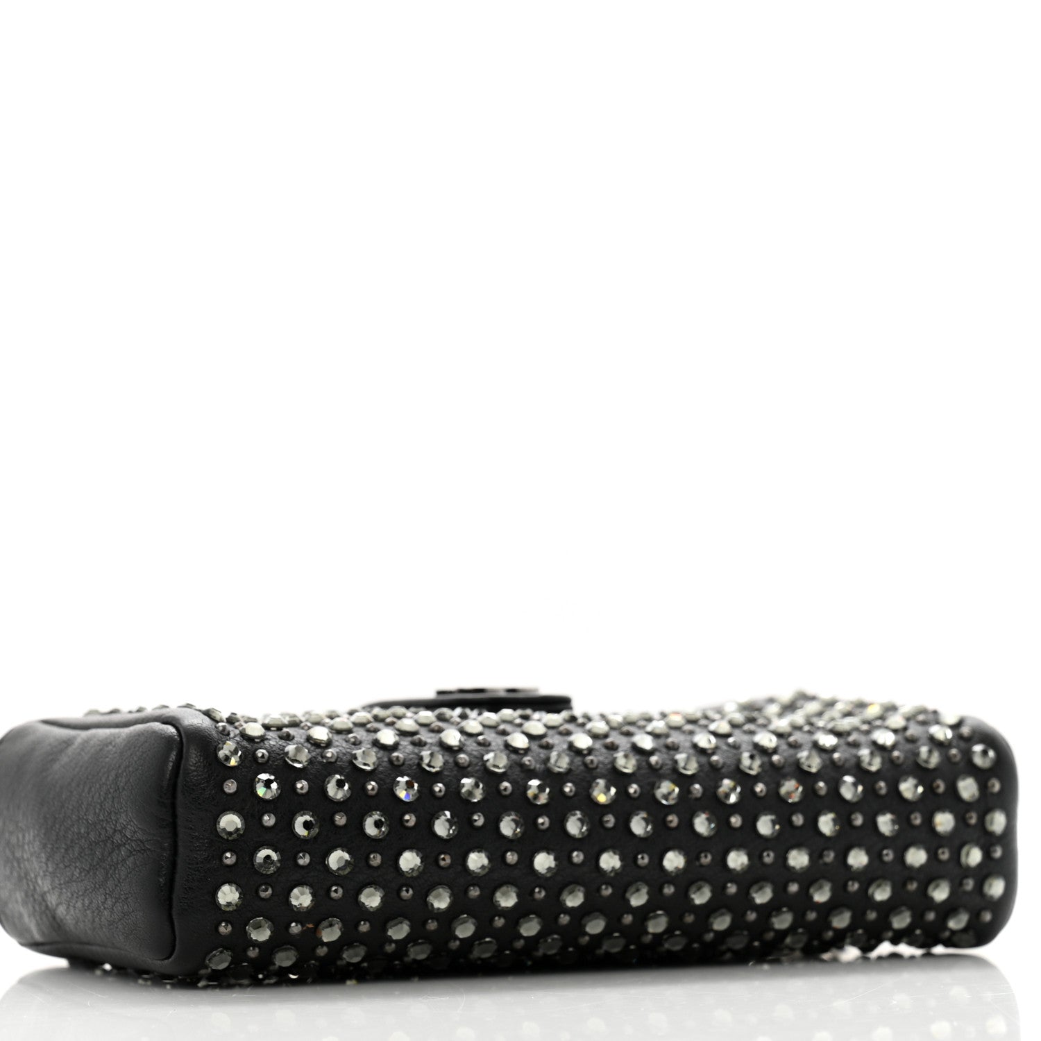 Chanel Calfskin Strass Studded Mini Phone Holder Clutch Black 4 of 13