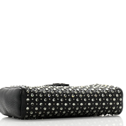Chanel Calfskin Strass Studded Mini Phone Holder Clutch Black 4 of 13