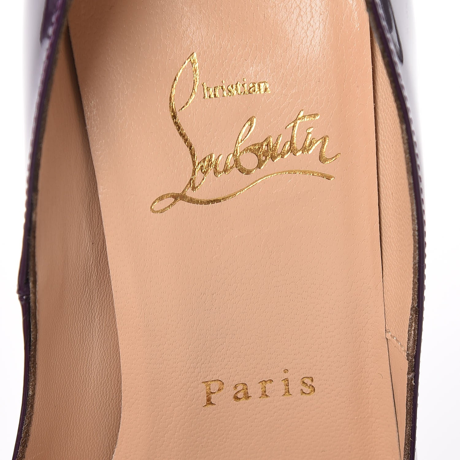 Christian Louboutin Patent Lady Peep 150 Pumps 36.5 Violet 6 of 10