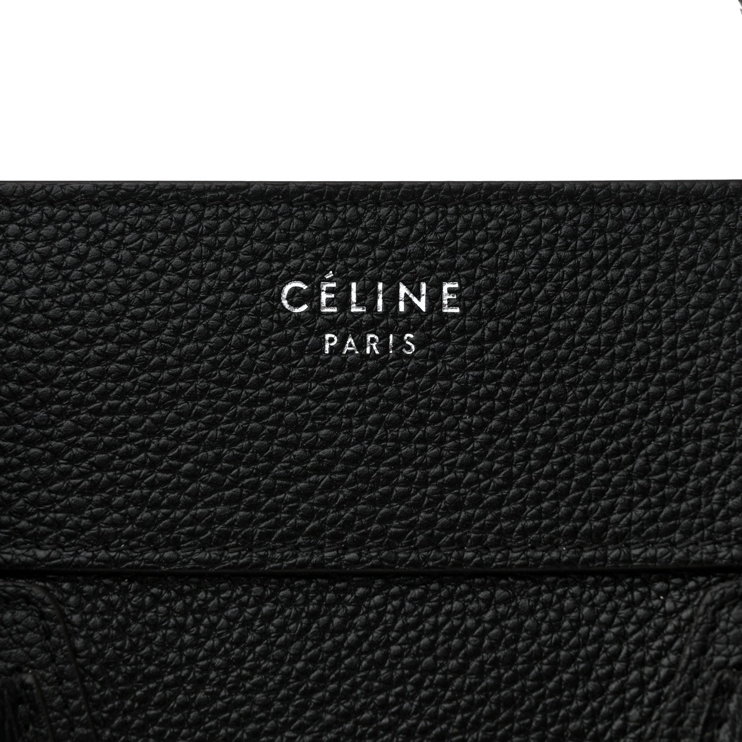 Celine Drummed Calfskin Mini Luggage Black 6 of 11
