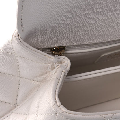 Chanel Caviar Quilted Mini Coco Handle Flap White 11 of 12