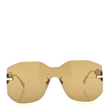 Fendi Metal Fendigraphy Shield Sunglasses FE 40067U Green Gold 2 of 7