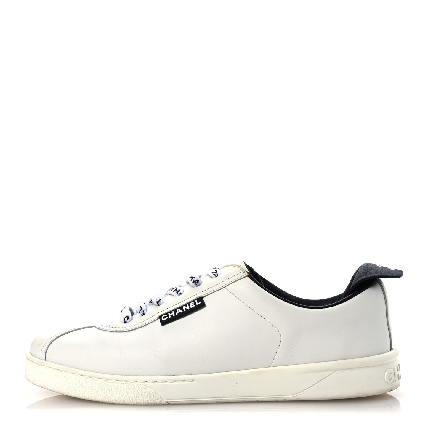 Calfskin Womens CC Sneakers 38.5 White