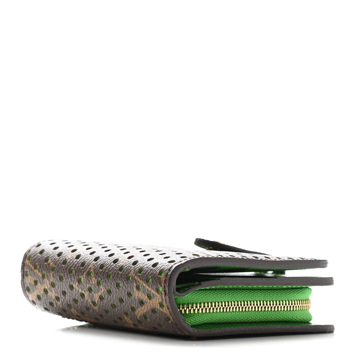 Louis Vuitton Monogram Perforated Compact Zipped Wallet Green 4 of 7