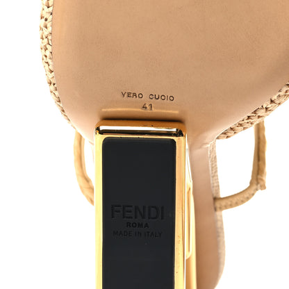 Fendi Raffia Intreccio Fendi First 95mm Slide Sandals 41 Paglia 6 of 7