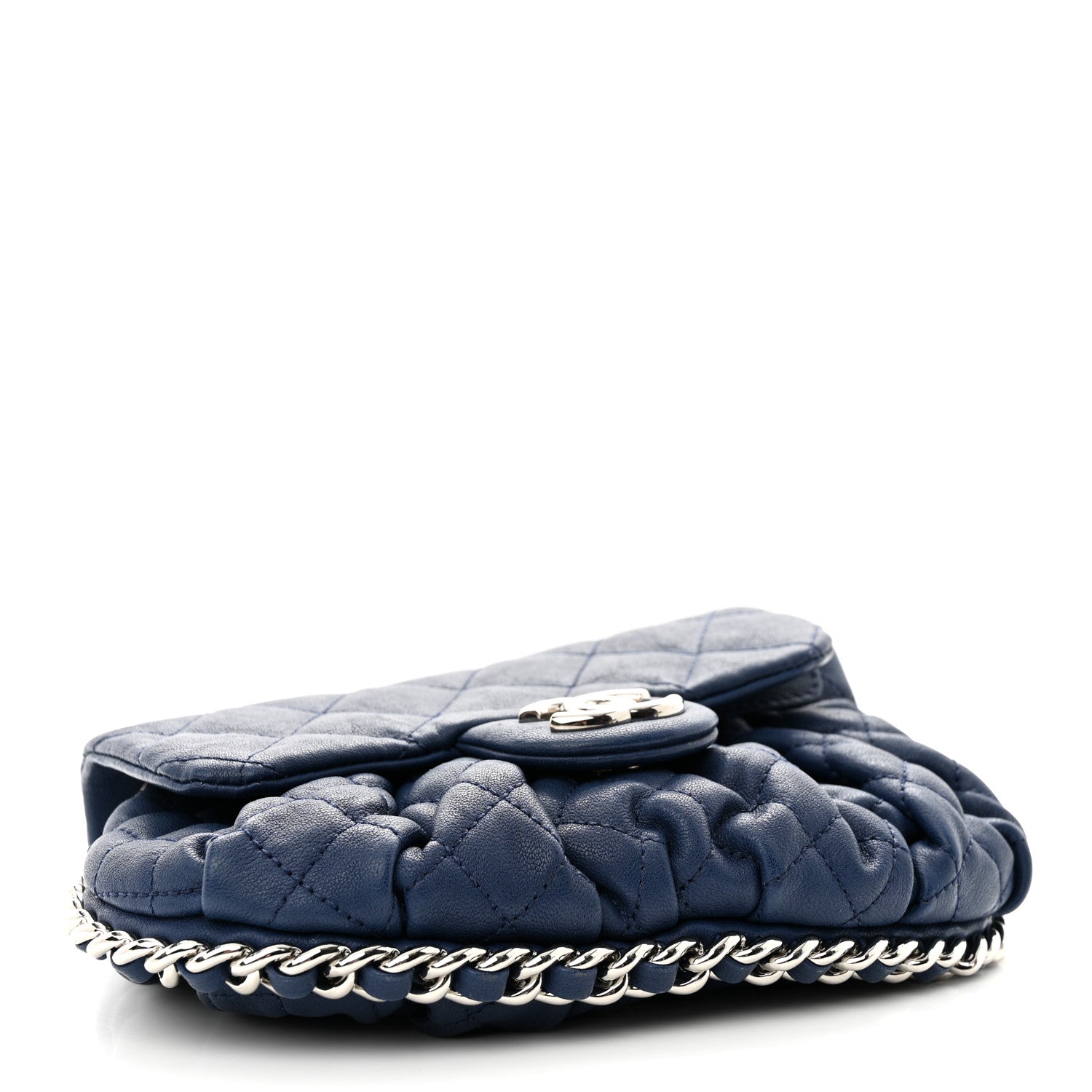 Chanel Washed Lambskin Quilted Mini Chain Around Flap Blue 4 of 12