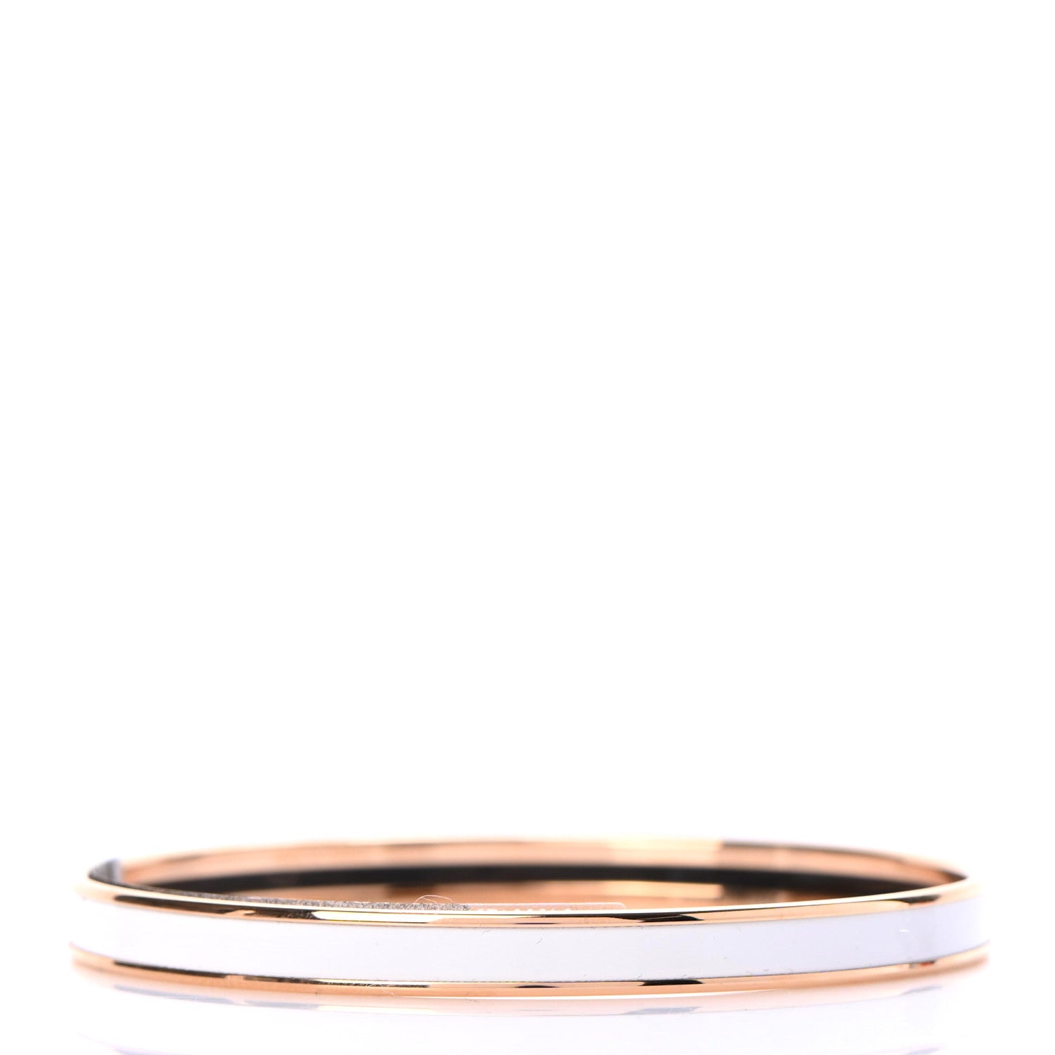 Hermes Enamel Printed Extra Narrow Bracelet 65 White 3 of 5