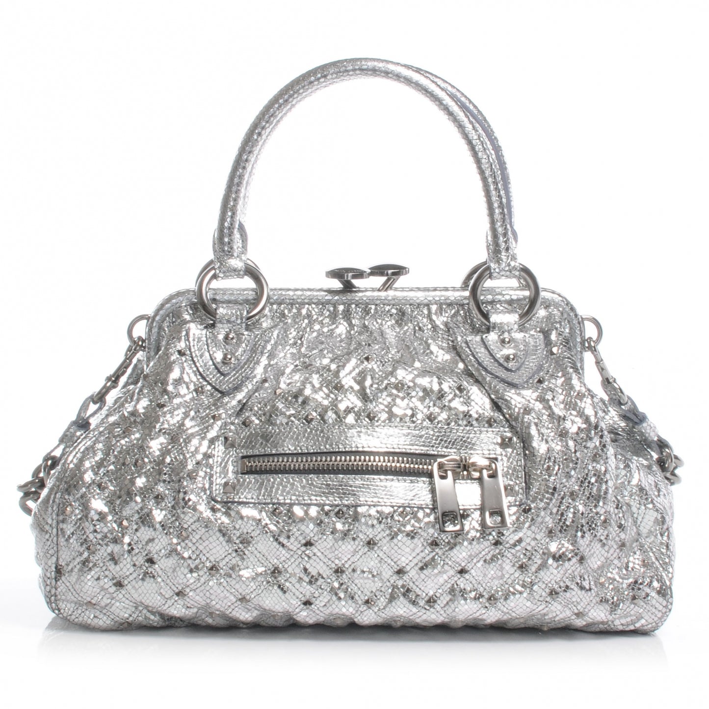 Python Embossed Leather Stardust Stam Silver