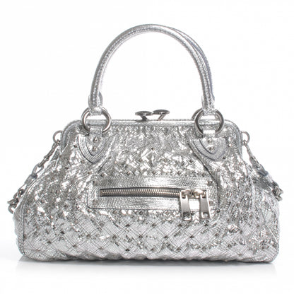 Marc Jacobs Python Embossed Leather Stardust Stam Silver 1 of 7