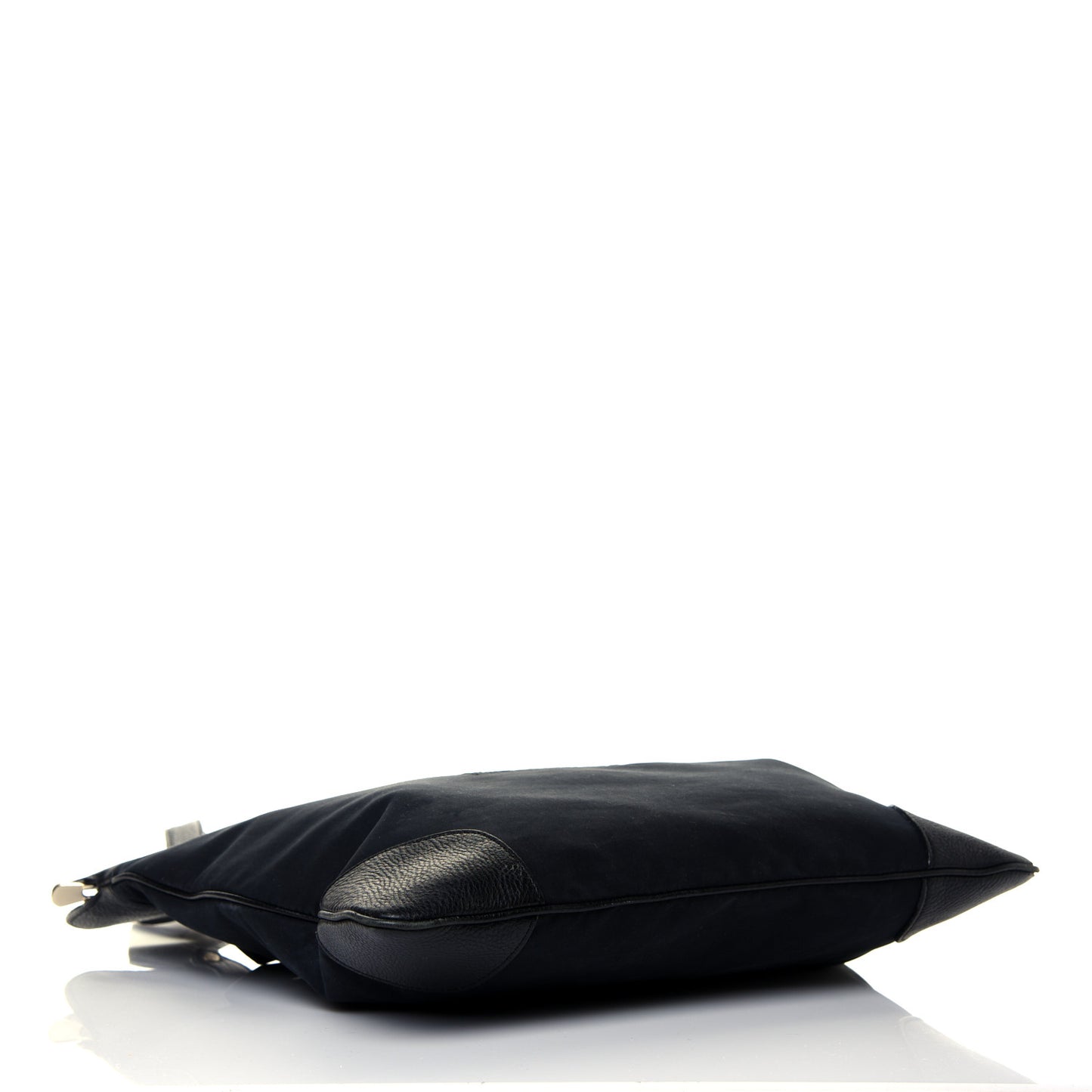 Canvas Calfskin Crest Embossed Flat Tote Black