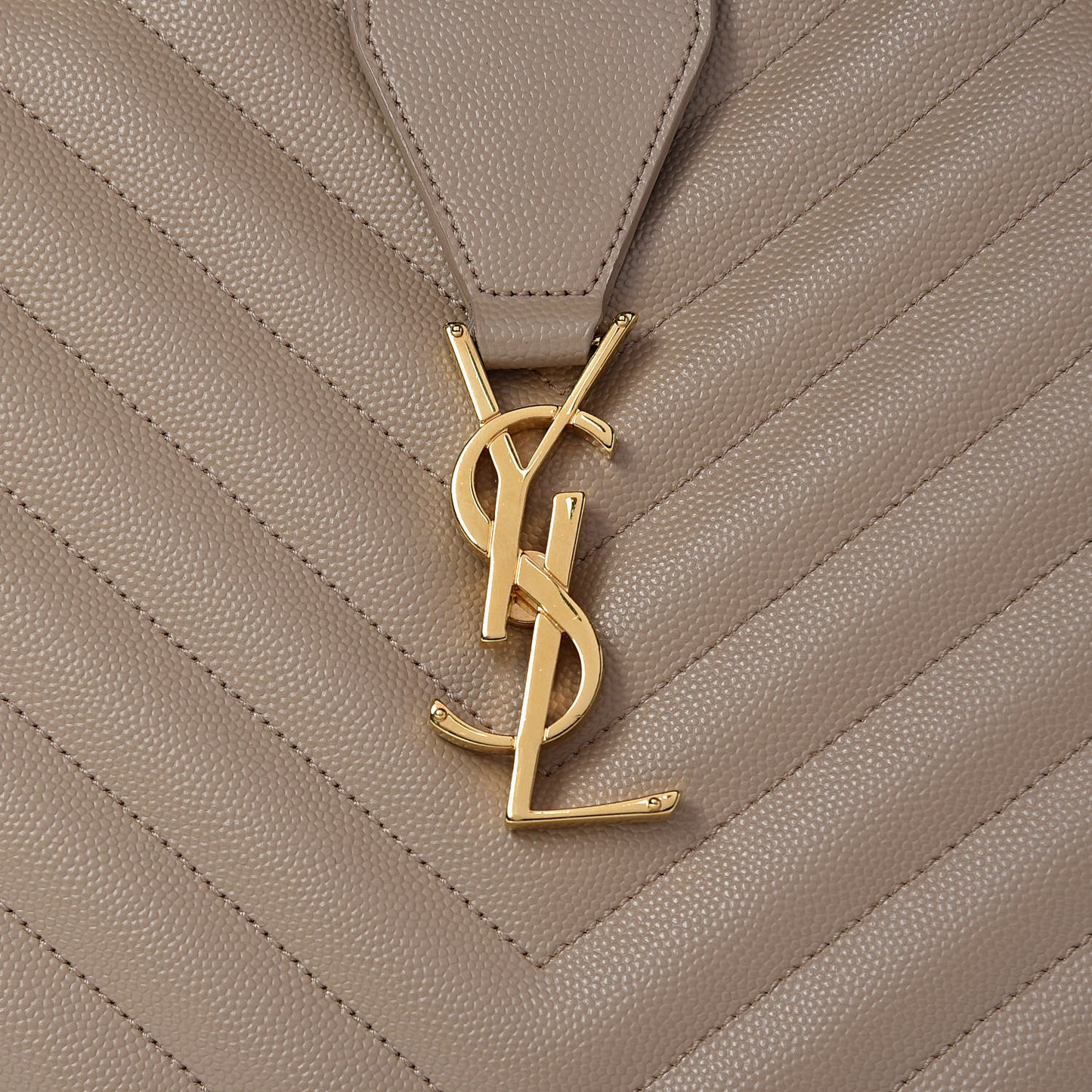 Grain De Poudre Matelasse Chevron Monogram Shopping Bag Nude Powder