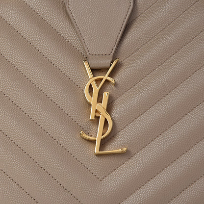 Saint Laurent Grain De Poudre Matelasse Chevron Monogram Shopping Bag Nude Powder 9 of 15