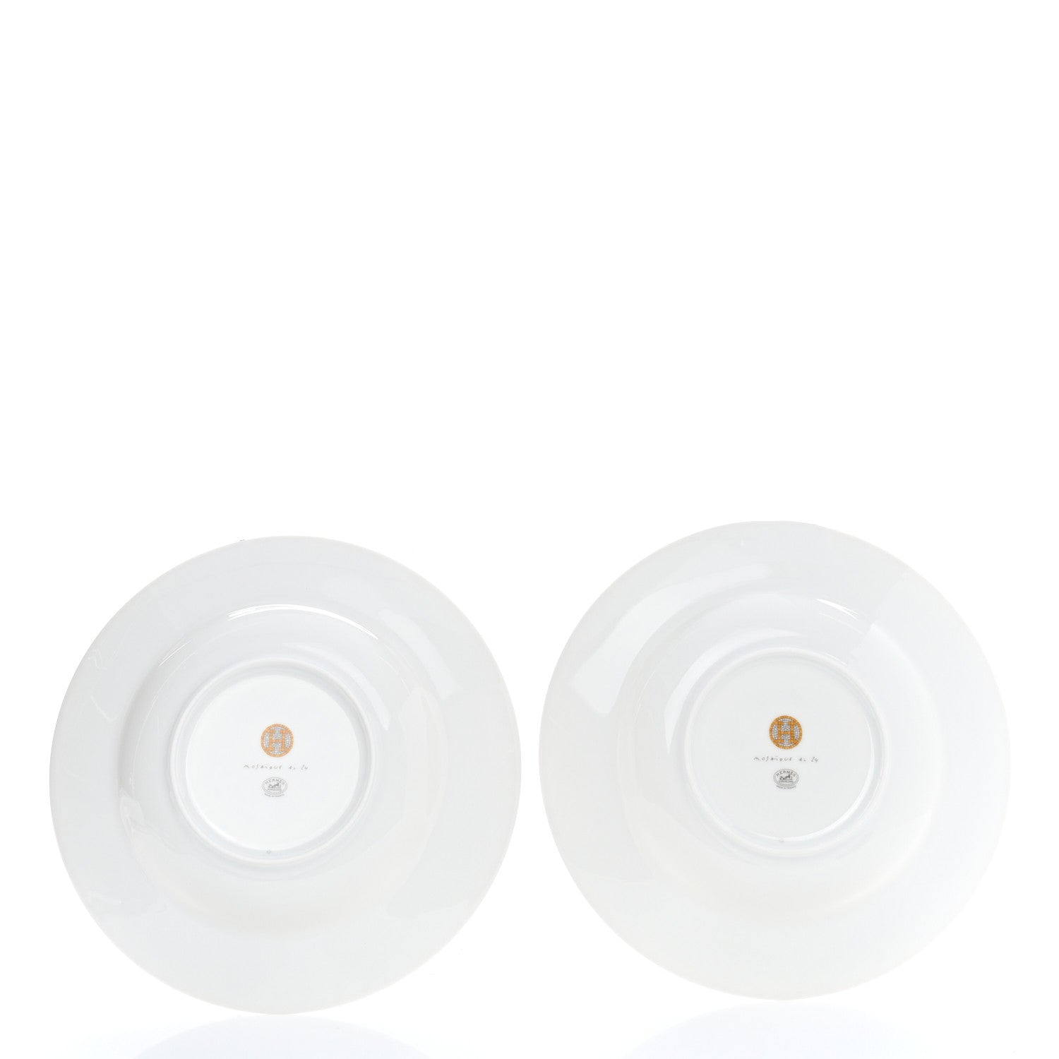 Hermes Porcelain Mosaique Au 24 Platine Soup Plate Set of 2 3 of 5
