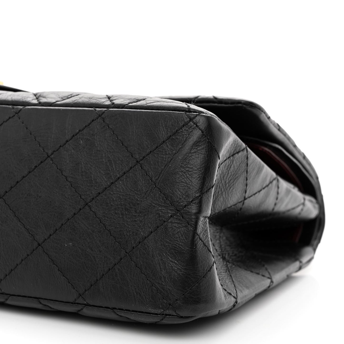 Aged Calfskin Quilted Reissue 227 Flap Black