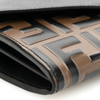Fendi Vitello Cruise F is Fendi Bi-Color FF 1974 Embossed Continental Envelope Wallet On Chain Maya Black 7 of 10