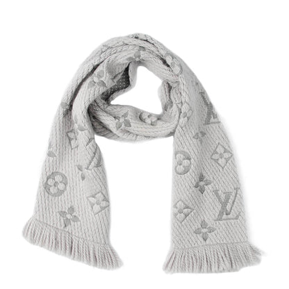 Louis Vuitton Wool Silk Logomania Scarf Pearl Grey 1 of 4