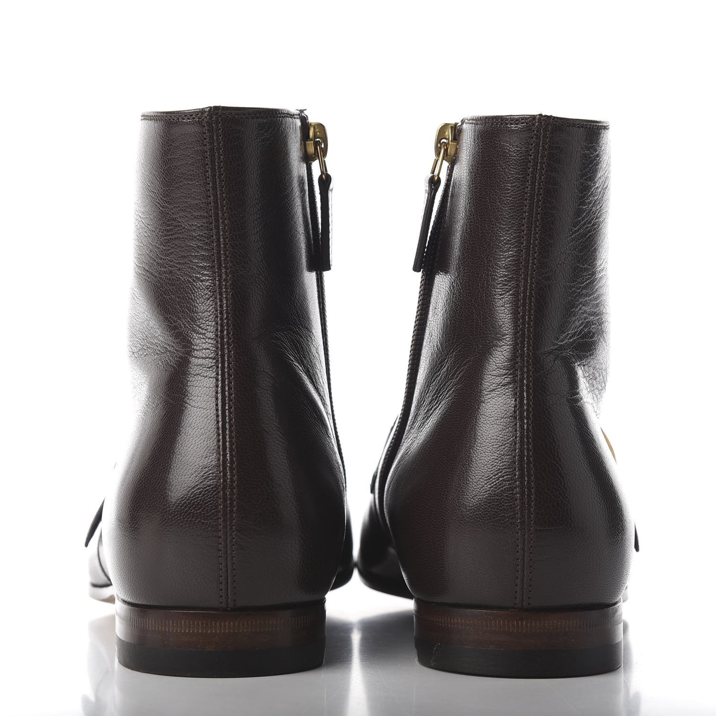 Goatskin Web Mens GG Ankle Boots 8 Cocoa