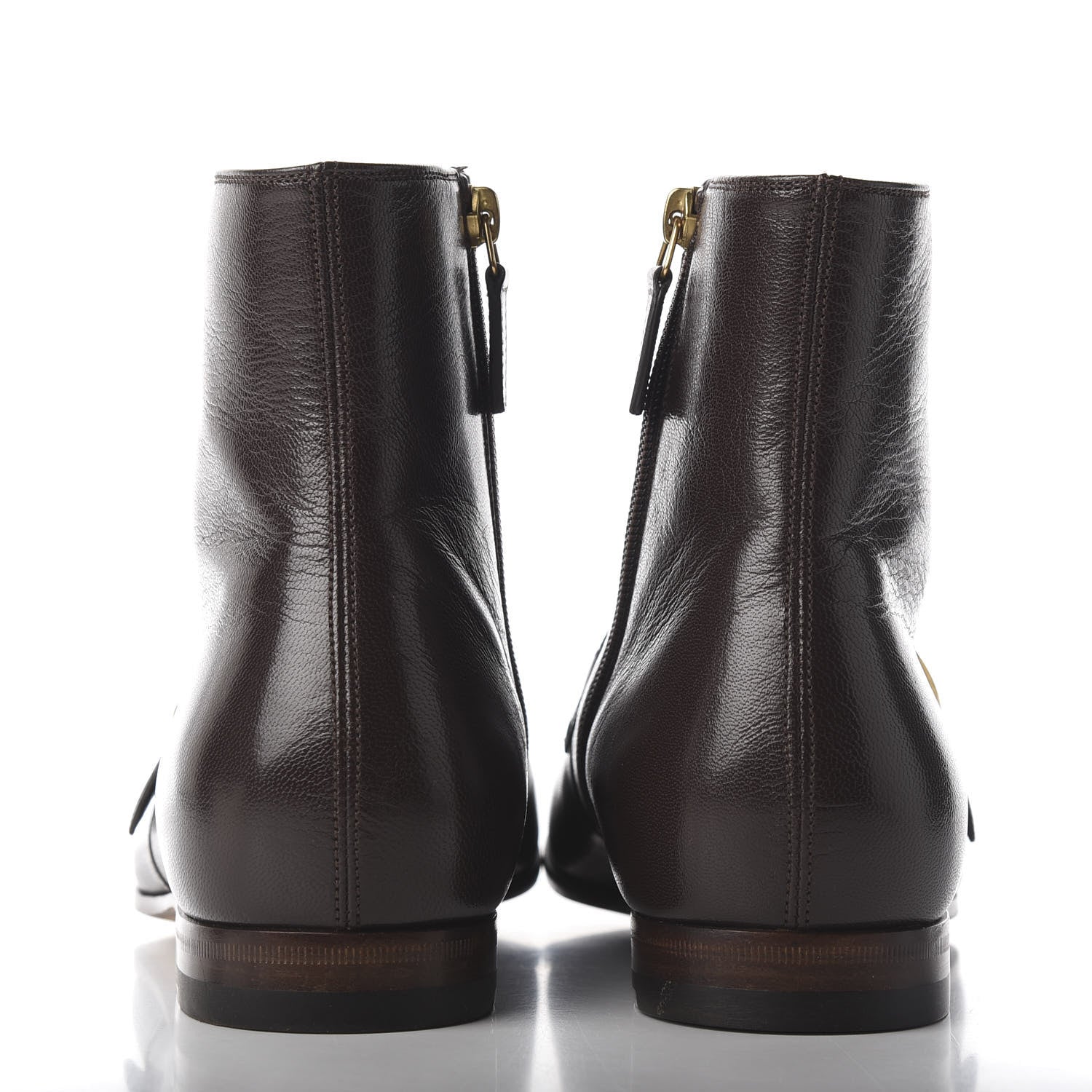Gucci Goatskin Web Mens GG Ankle Boots 8 Cocoa 7 of 11