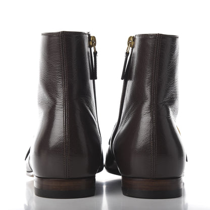 Gucci Goatskin Web Mens GG Ankle Boots 8 Cocoa 7 of 11