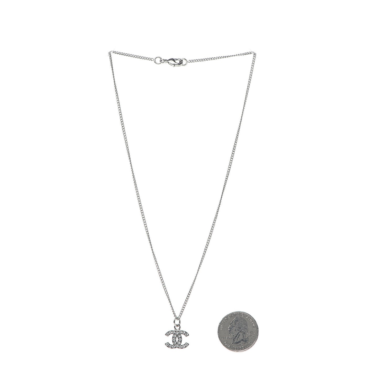 Crystal CC Necklace Silver
