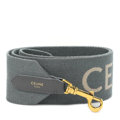 Celine Jacquard Wool Logo Short Strap Grey White 1 of 5