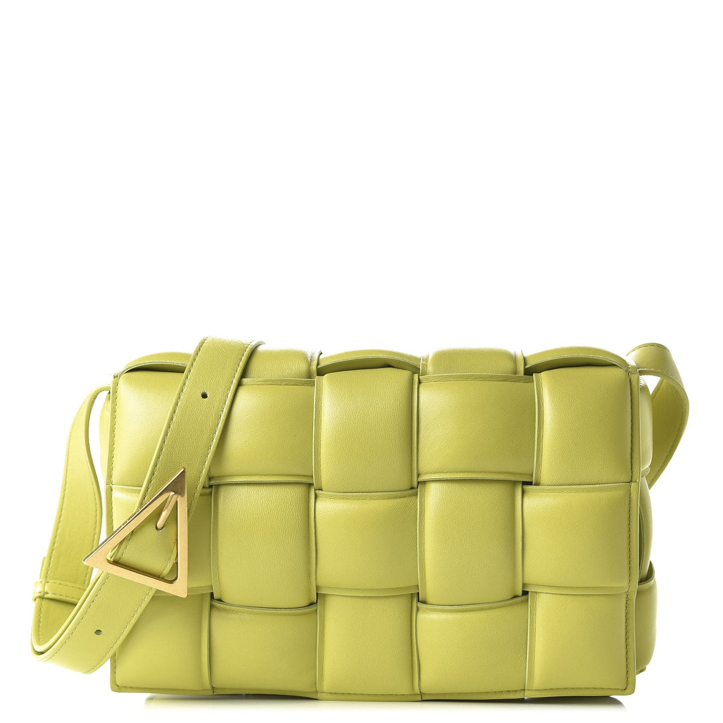 Nappa Maxi Intreccio Padded Cassette Crossbody Bag Kiwi