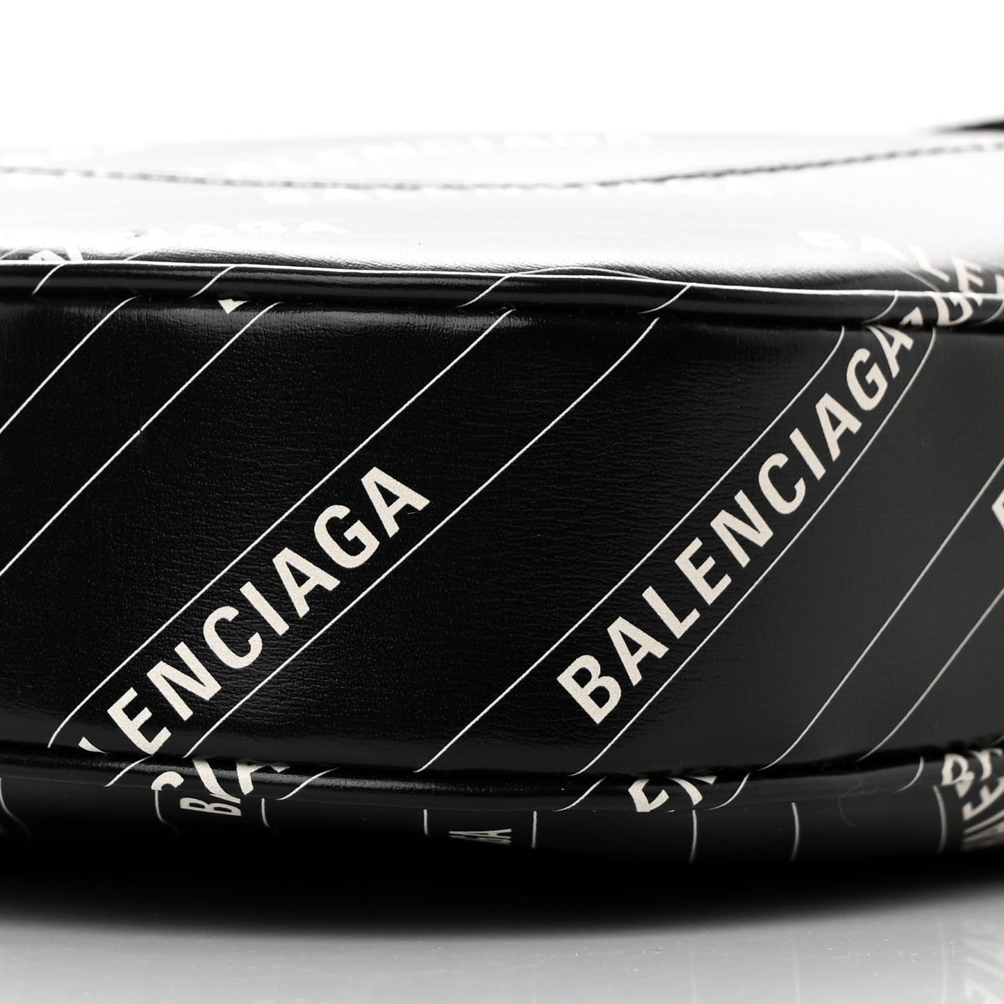 X BALENCIAGA Calfskin Logo Print Medium Jackie 1961 Hobo Black