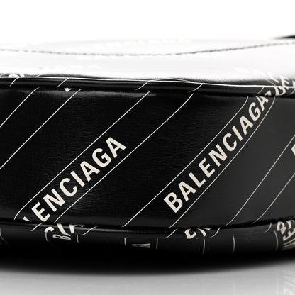 Gucci X BALENCIAGA Calfskin Logo Print Medium Jackie 1961 Hobo Black 9 of 11