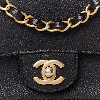 Chanel Grained Calfskin Mini Square Classic Pure Flap Black 9 of 11